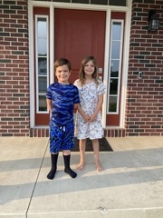 First Day of School 2020 - Greta 4th Grade and JB 1st Grade2